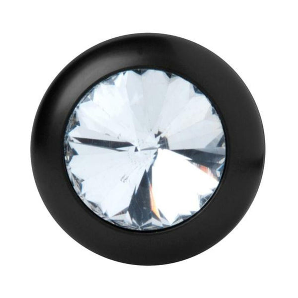 Spade Petite Jeweled Anal Plug Aluminum Black