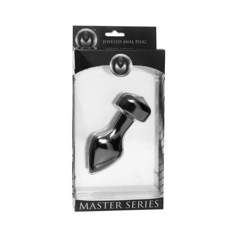 Spade Petite Jeweled Anal Plug Aluminum Black