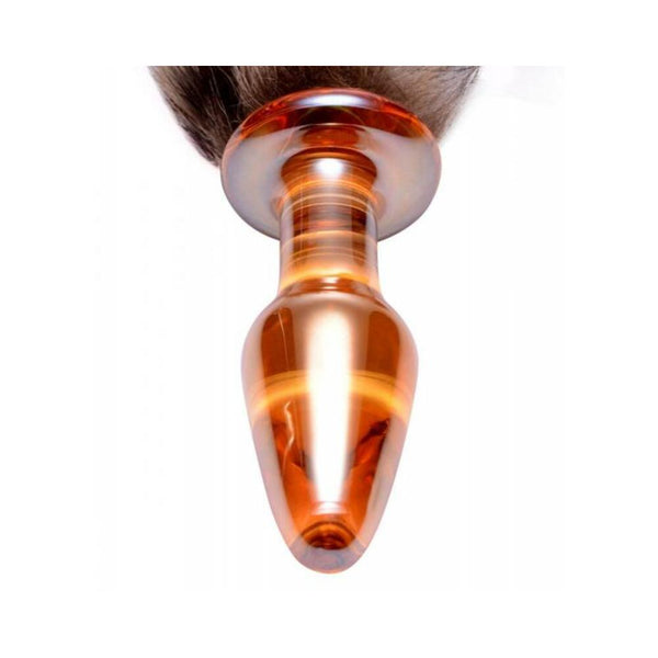 Tailz Faux Fox Tail Orange Glass Anal Plug