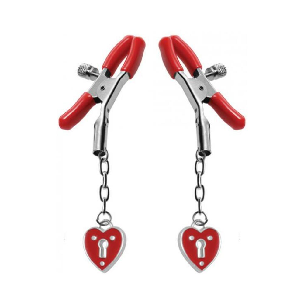 Captive Heart Padlock Nipple Clamps