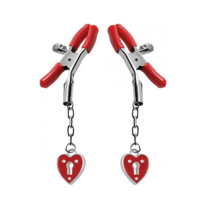 Captive Heart Padlock Nipple Clamps