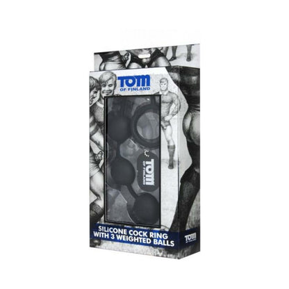 Tom Of Finland Silicone Cock Ring With 3 Weighted Balls