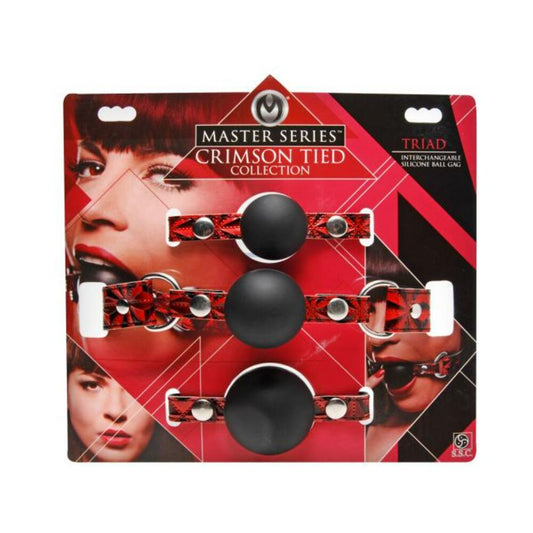 Crimson Tied Triad Interchangeable Silicone Ball Gag