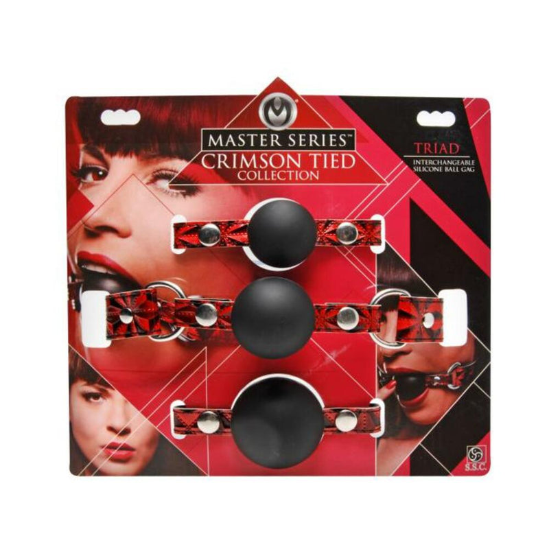 Crimson Tied Triad Interchangeable Silicone Ball Gag