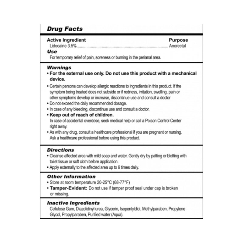 Numb Desensitizing Water Based Lubricant 3.5 Percent Lidocaine 8oz