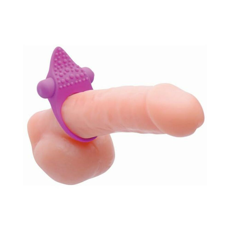Versa Tingler Cock Ring, Finger Vibe Clit Stim Purple