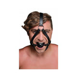 Head Harness With 1.65 Inches Ball Gag Black Leather