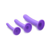 Tri-Play Silicone Dildo 3 Piece Set Purple