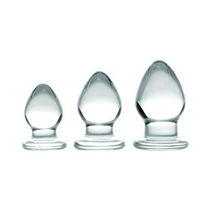 Triplets 3 Piece Glass Anal Plug Kit