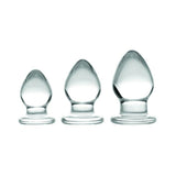 Triplets 3 Piece Glass Anal Plug Kit