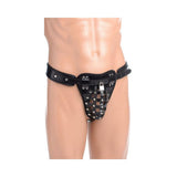 Netted Male Chastity Jock Black Leather O/S