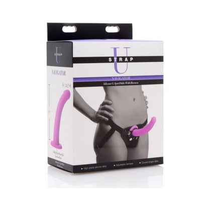 Strap U Navigator Silicone G-Spot Dildo With Harness