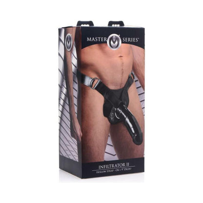 Infiltrator II Hollow Strap On With 9 Inches Dildo Black