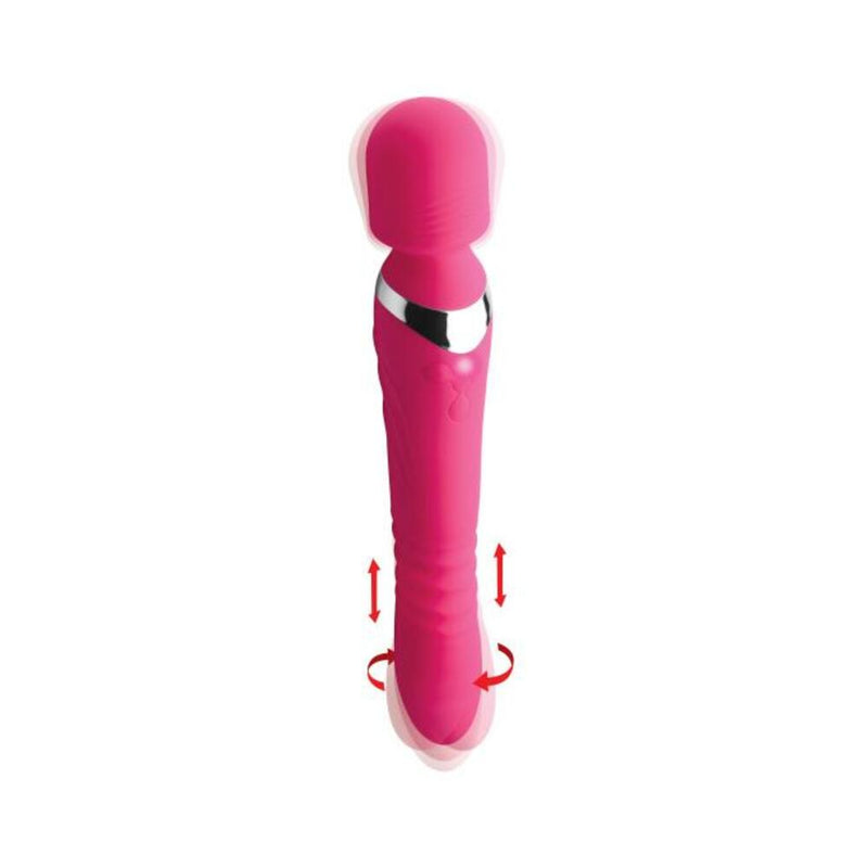 Ultra Thrusting And Vibrating Silicone Wand Pink