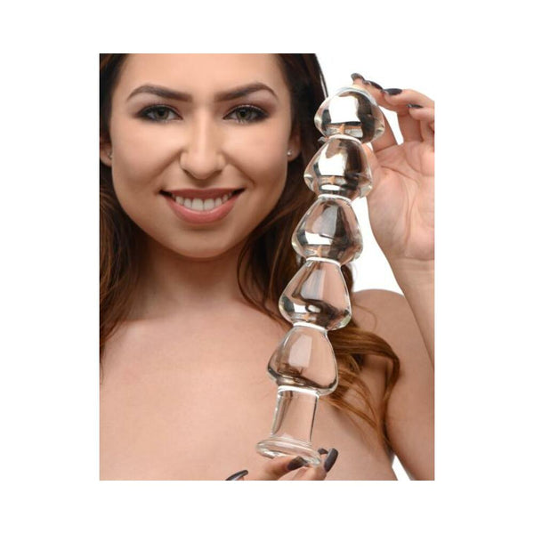 Drops Anal Links Glass Dildo Clear