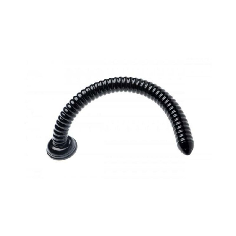 Hosed 19 Inches Ribbed Anal Snake Black Probe