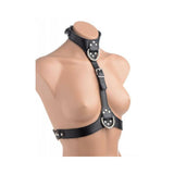 Female Chest Harness Black Leather