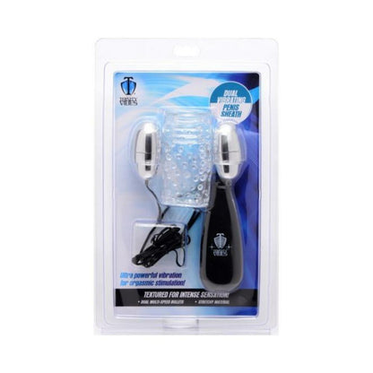 Dual Vibrating Penis Sheath Clear Stroker