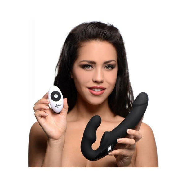 Urge Silicone Strapless Strap On With Remote Black