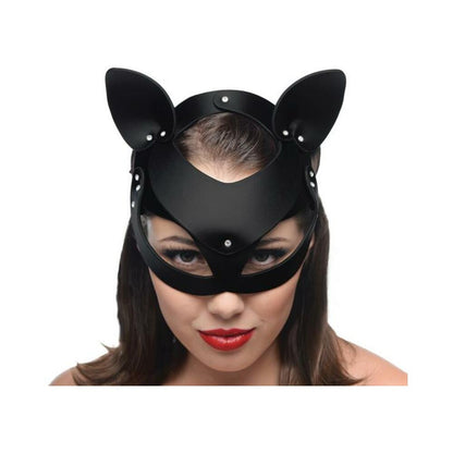 Bad Kitten Leather Cat Mask Black O/S