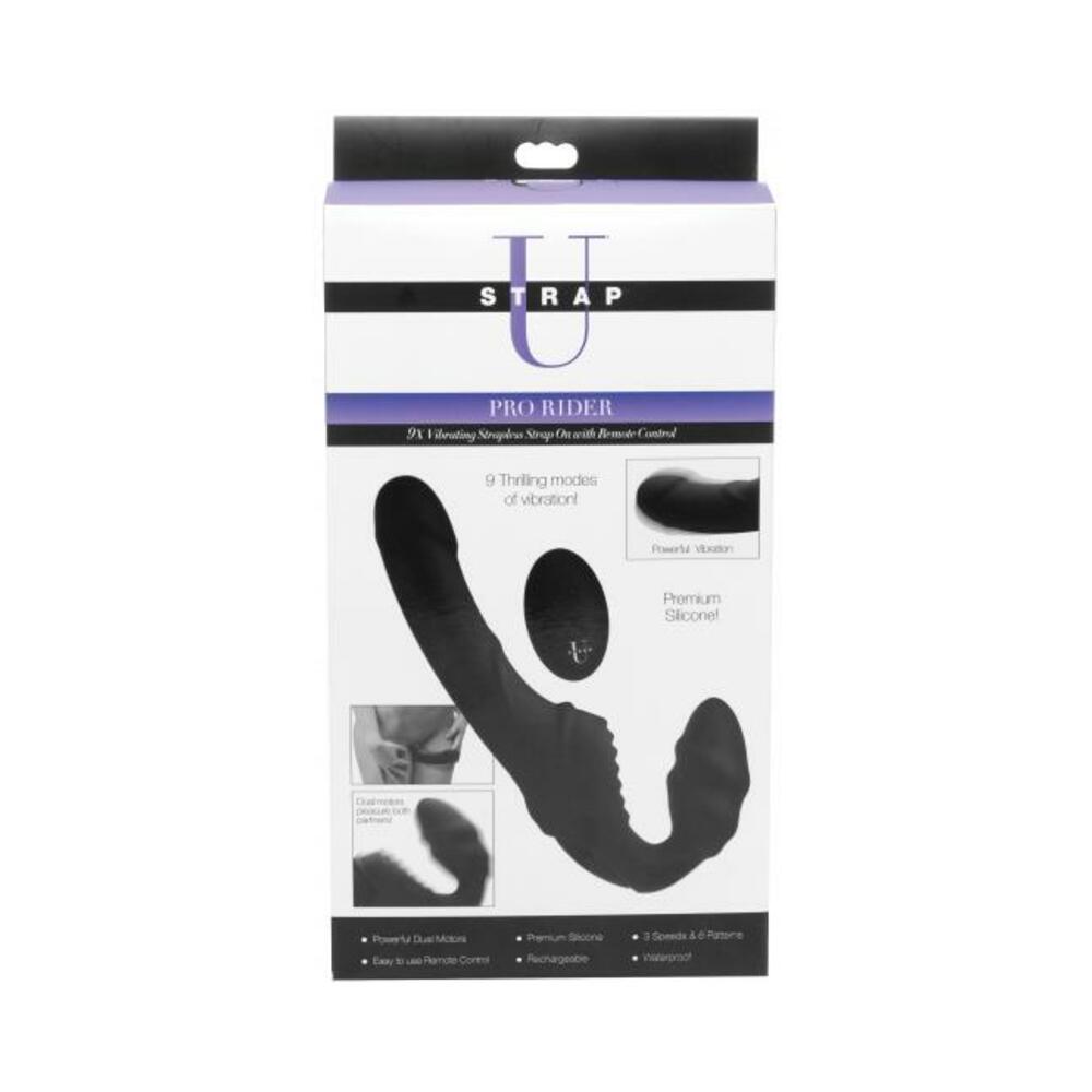 Pro Slim Rider Strapless Strap On With Remote Control Black