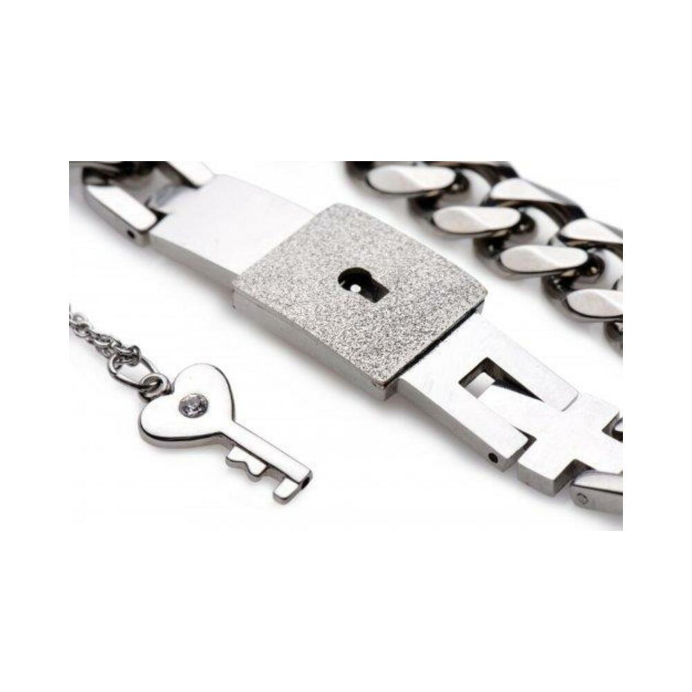 Chained Locking Bracelet and Key Necklace