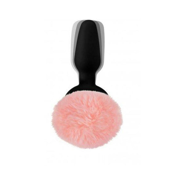 Pink Bunny Tail Vibrating Anal Plug