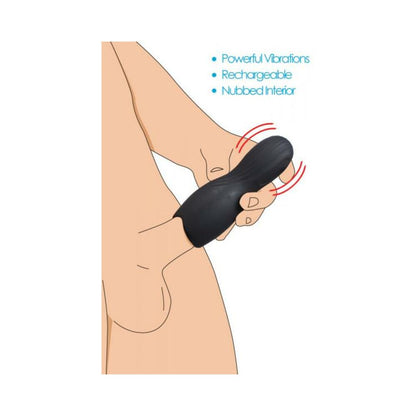 Vibrating Rechargeable Penis Pleaser Black
