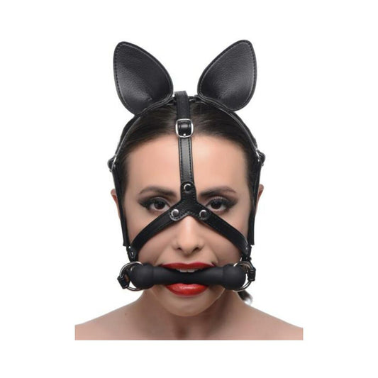 Dark Horse Pony Head Harness With Silicone Bit Black O/S