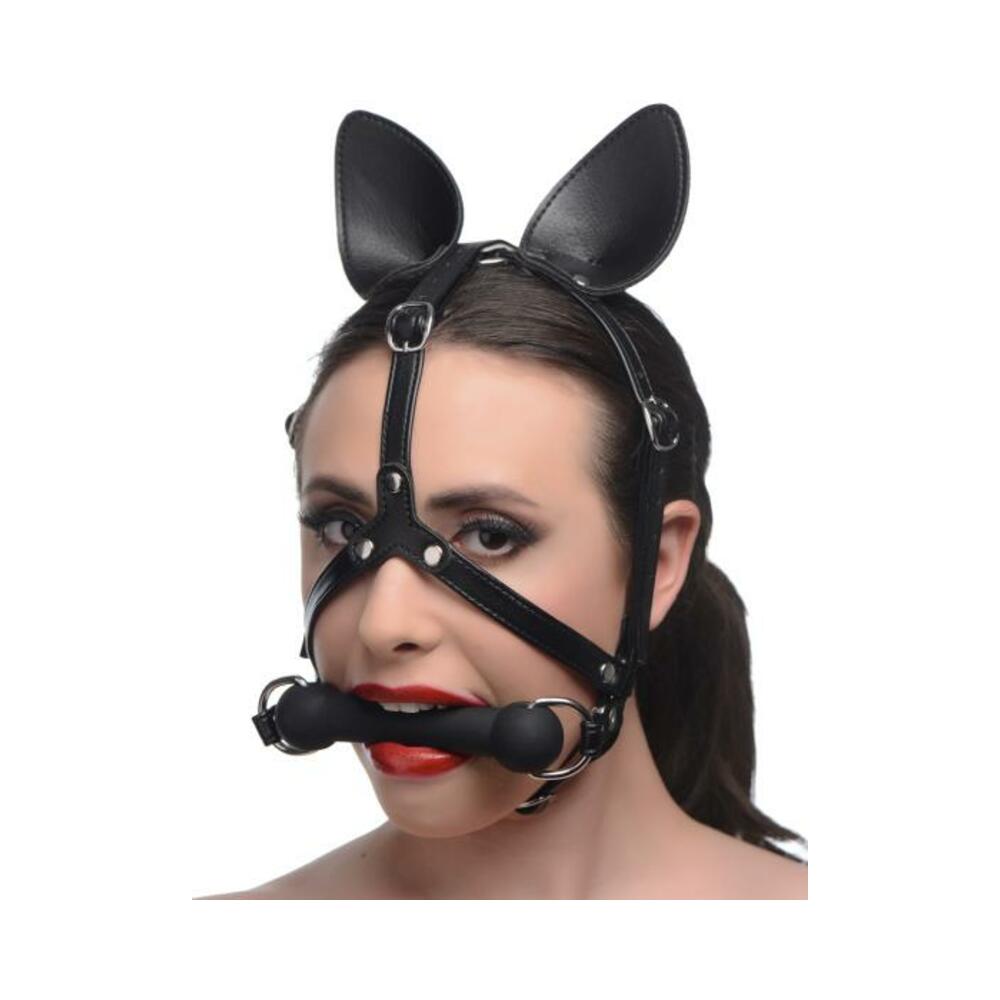 Dark Horse Pony Head Harness With Silicone Bit Black O/S