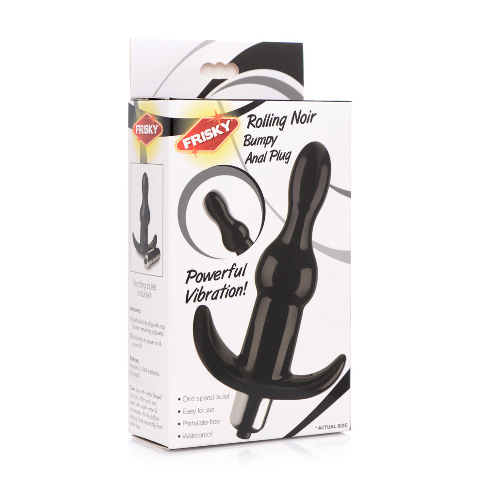 Frisky Bumpy Vibrating Anal Plug - Black