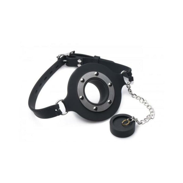Pie Hole Silicone Feeding Gag Black O/S