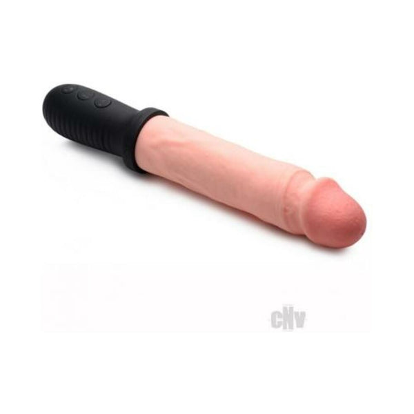 8x Auto Pounder Vibrating and Thrusting Dildo With Handle - Flesh
