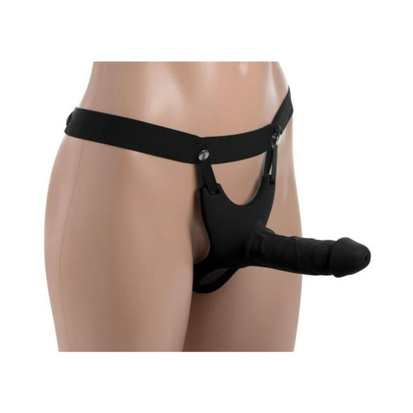 Hollow Silicone Dildo Strap-on - Black