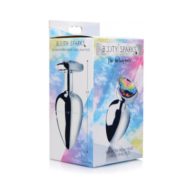Booty Sparks Rainbow Prism Heart Anal Plug - Large