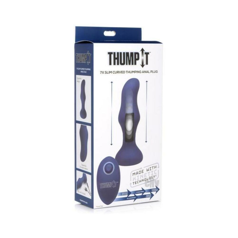 7x Slim Curved Thumping Silicone Anal Plug