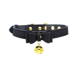 Golden Kitty Cat Bell Collar - Black/gold