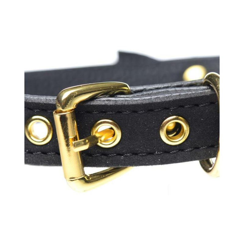Golden Kitty Cat Bell Collar - Black/gold