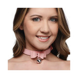 Golden Kitty Cat Bell Collar - Pink/silver
