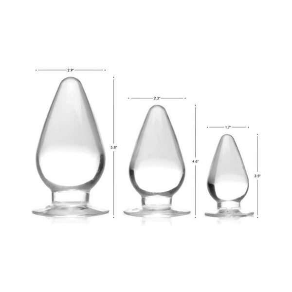 Triple Cones 3 Piece Anal Plug Set - Clear