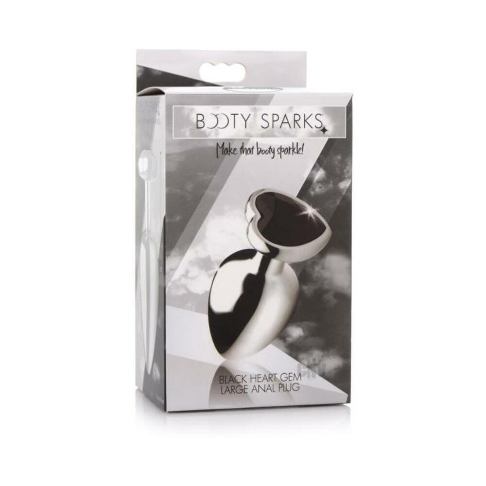 Black Heart Gem Anal Plug - Large