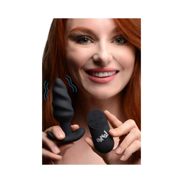 Bang! Vibrating Butt Plug w/Remote Control - Black