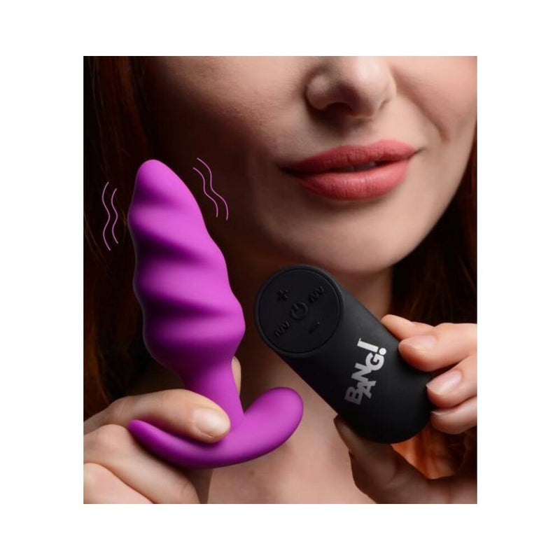 Bang! Vibrating Butt Plug w/Remote Control - Purple