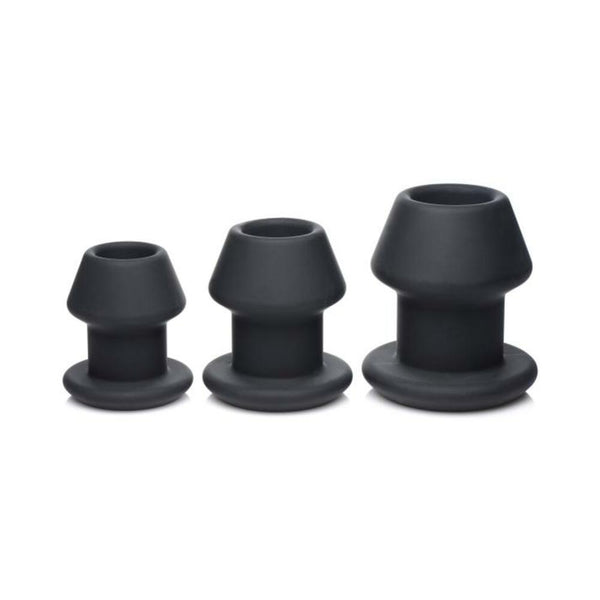 Gape-grommets 3 Piece Hollow Silicone Anal Dilator Set