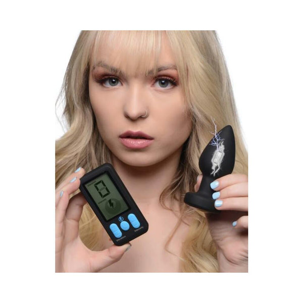 E-stim Pro Silicone Vibrating Anal Plug With Remote Control