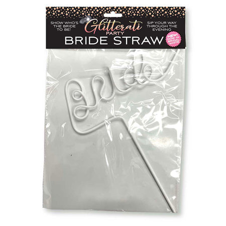 Glitterati Bride Straw - White