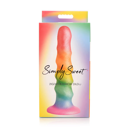 Curve Toys Simply Sweet 6.5' Zigzag Rainbow Dildo