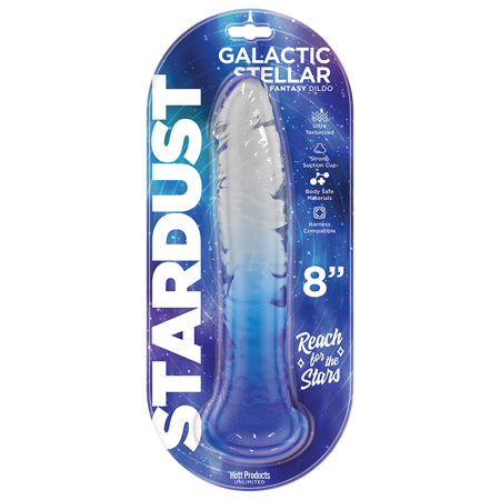 Stardust Galactic Stellar 8' Jelly Dildo - Crystal Blue