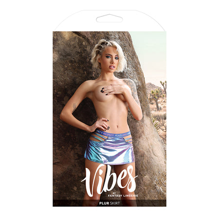 Vibes Plur Skater Skirt Iridescent L/XL
