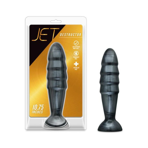 Jet Destructor Carbon Metallic Black Butt Plug